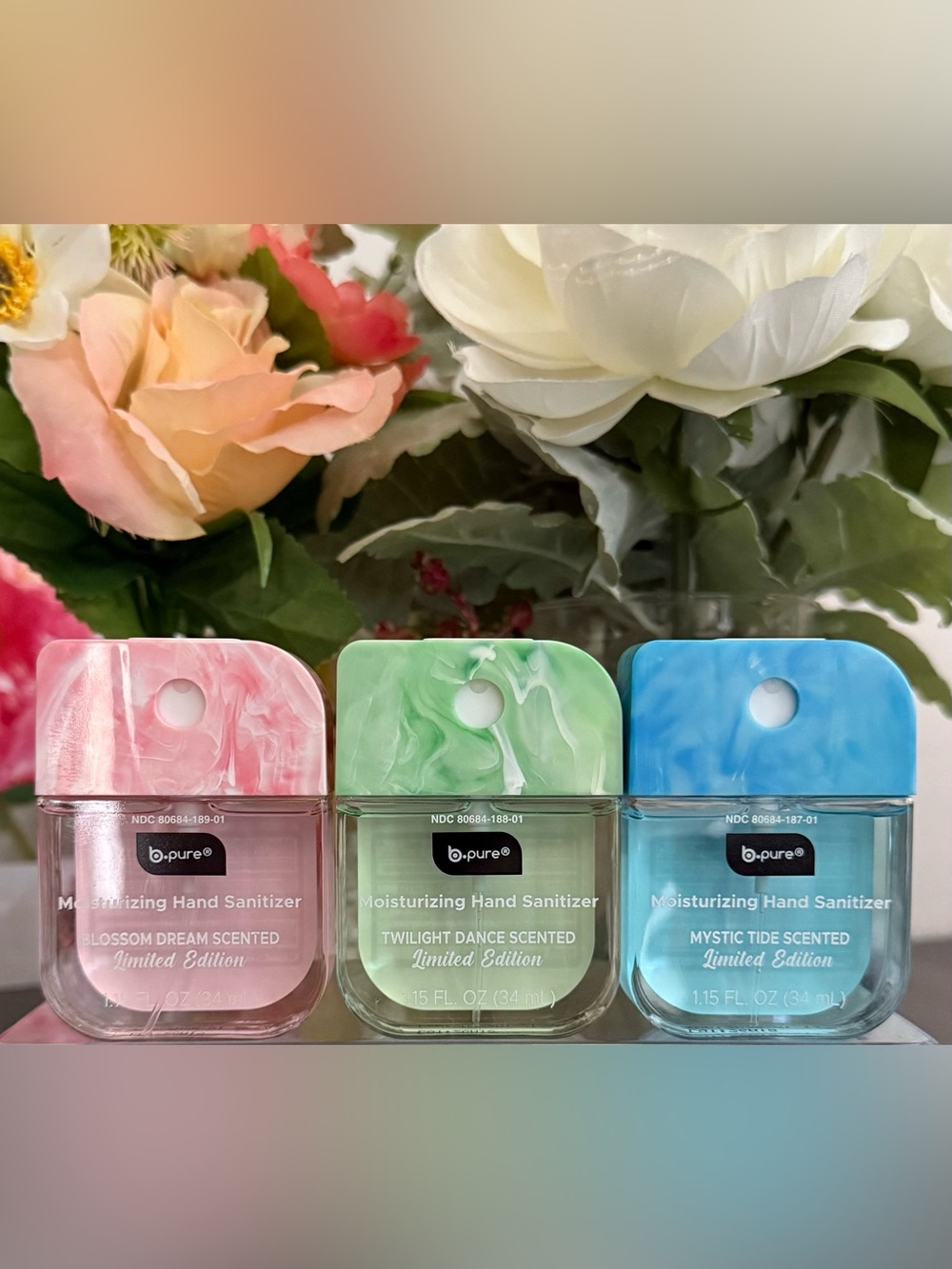 🆕🫧 B•PURE LIMITED EDITION 3-PIECE HAND SANITIZER SPRAY SET. BRAND NEW!